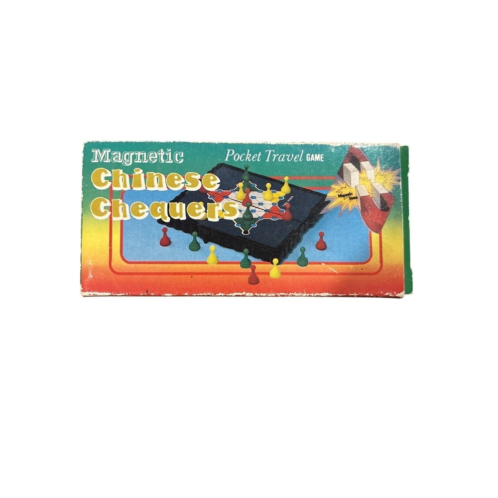 Chinese Chequers Pocket Travel Game checkers, vintage
